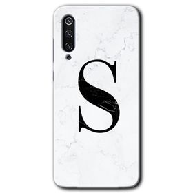 Xiaomi Mi 9 Beyaz Mermer Desenli S Harfi Baskılı Uyumlu Silikon Kılıf