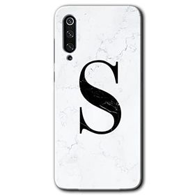 Xiaomi Mi 9 Beyaz Mermer Desenli S Harfi Baskılı Uyumlu Silikon Kılıf