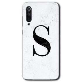 Xiaomi Mi 9 Beyaz Mermer Desenli S Harfi Baskılı Uyumlu Silikon Kılıf