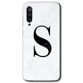 Xiaomi Mi 9 Beyaz Mermer Desenli S Harfi Baskılı Uyumlu Silikon Kılıf