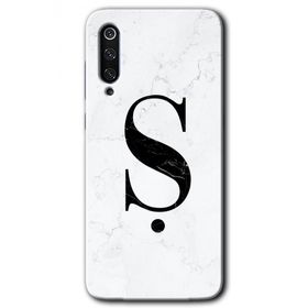 Xiaomi Mi 9 Beyaz Mermer Desenli S Harfi Baskılı Uyumlu Silikon Kılıf