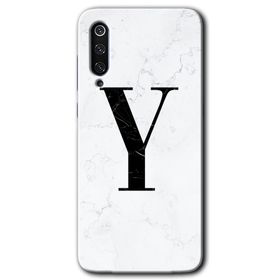 Xiaomi Mi 9 Beyaz Mermer Desenli Y Harfi Baskılı Uyumlu Silikon Kılıf