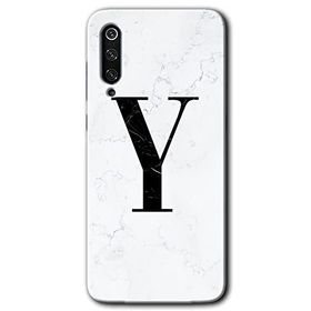 Xiaomi Mi 9 Beyaz Mermer Desenli Y Harfi Baskılı Uyumlu Silikon Kılıf