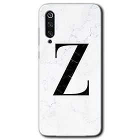 Xiaomi Mi 9 Beyaz Mermer Desenli Z Harfi Baskılı Uyumlu Silikon Kılıf