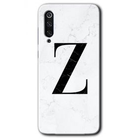 Xiaomi Mi 9 Beyaz Mermer Desenli Z Harfi Baskılı Uyumlu Silikon Kılıf