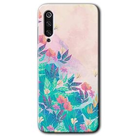 Xiaomi Mi 9 Çizim Yapraklar Baskılı Uyumlu Silikon Kılıf