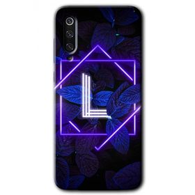 Xiaomi Mi 9 Dark Neon Yaprak L Harfi Baskılı Uyumlu Silikon Kılıf