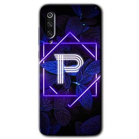 Xiaomi Mi 9 Dark Neon Yaprak P Harfi Baskılı Uyumlu Silikon Kılıf