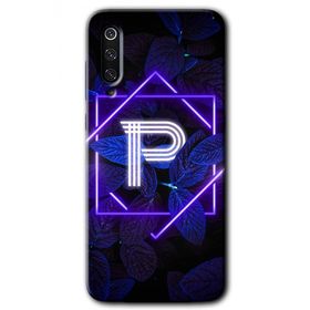 Xiaomi Mi 9 Dark Neon Yaprak P Harfi Baskılı Uyumlu Silikon Kılıf