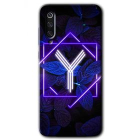 Xiaomi Mi 9 Dark Neon Yaprak Y Harfi Baskılı Uyumlu Silikon Kılıf