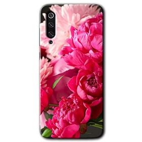 Xiaomi Mi 9 Kırmızı Beyaz Gül Baskılı Uyumlu Silikon Kılıf