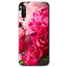 Xiaomi Mi 9 Kırmızı Beyaz Gül Baskılı Uyumlu Silikon Kılıf