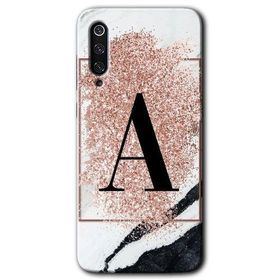 Xiaomi Mi 9 Pembe Mermer Desenli A Harfi Baskılı Uyumlu Silikon Kılıf