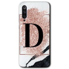 Xiaomi Mi 9 Pembe Mermer Desenli C Harfi Baskılı Uyumlu Silikon Kılıf