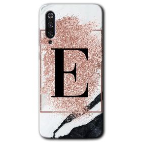 Xiaomi Mi 9 Pembe Mermer Desenli C Harfi Baskılı Uyumlu Silikon Kılıf