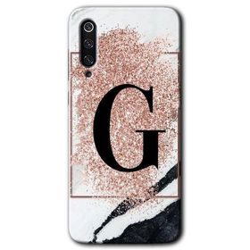 Xiaomi Mi 9 Pembe Mermer Desenli G Harfi Baskılı Uyumlu Silikon Kılıf
