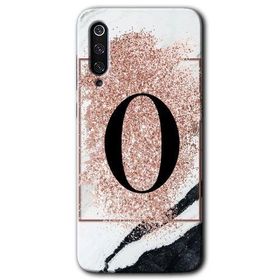 Xiaomi Mi 9 Pembe Mermer Desenli O Harfi Baskılı Uyumlu Silikon Kılıf