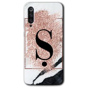 Xiaomi Mi 9 Pembe Mermer Desenli Ş Harfi Baskılı Uyumlu Silikon Kılıf