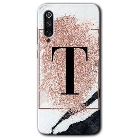 Xiaomi Mi 9 Pembe Mermer Desenli T Harfi Baskılı Uyumlu Silikon Kılıf