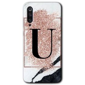 Xiaomi Mi 9 Pembe Mermer Desenli U Harfi Baskılı Uyumlu Silikon Kılıf