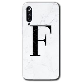 Xiaomi Mi 9 SE Beyaz Mermer Desenli F Harfi Baskılı Uyumlu Silikon Kılıf