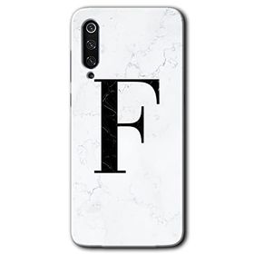 Xiaomi Mi 9 SE Beyaz Mermer Desenli F Harfi Baskılı Uyumlu Silikon Kılıf