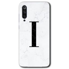 Xiaomi Mi 9 SE Beyaz Mermer Desenli İ Harfi Baskılı Uyumlu Silikon Kılıf