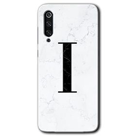 Xiaomi Mi 9 SE Beyaz Mermer Desenli İ Harfi Baskılı Uyumlu Silikon Kılıf