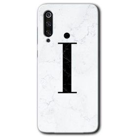 Xiaomi Mi 9 SE Beyaz Mermer Desenli İ Harfi Baskılı Uyumlu Silikon Kılıf