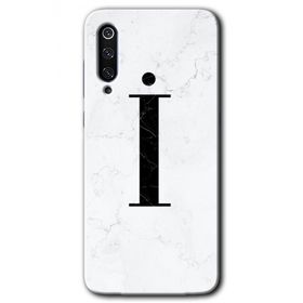 Xiaomi Mi 9 SE Beyaz Mermer Desenli İ Harfi Baskılı Uyumlu Silikon Kılıf