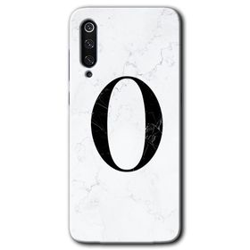 Xiaomi Mi 9 SE Beyaz Mermer Desenli O Harfi Baskılı Uyumlu Silikon Kılıf