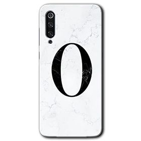 Xiaomi Mi 9 SE Beyaz Mermer Desenli O Harfi Baskılı Uyumlu Silikon Kılıf
