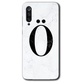 Xiaomi Mi 9 SE Beyaz Mermer Desenli O Harfi Baskılı Uyumlu Silikon Kılıf