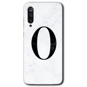 Xiaomi Mi 9 SE Beyaz Mermer Desenli O Harfi Baskılı Uyumlu Silikon Kılıf