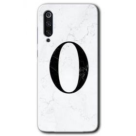 Xiaomi Mi 9 SE Beyaz Mermer Desenli O Harfi Baskılı Uyumlu Silikon Kılıf