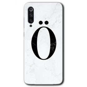 Xiaomi Mi 9 SE Beyaz Mermer Desenli O Harfi Baskılı Uyumlu Silikon Kılıf