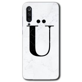 Xiaomi Mi 9 SE Beyaz Mermer Desenli U Harfi Baskılı Uyumlu Silikon Kılıf