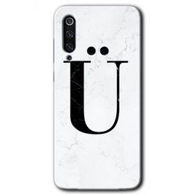 Xiaomi Mi 9 SE Beyaz Mermer Desenli U Harfi Baskılı Uyumlu Silikon Kılıf