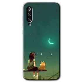 Xiaomi Mi 9 SE Kedili Kız Baskılı Uyumlu Silikon Kılıf