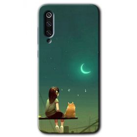Xiaomi Mi 9 SE Kedili Kız Baskılı Uyumlu Silikon Kılıf