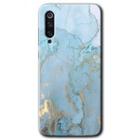 Xiaomi Mi 9 SE Mavi Gold Mermer Baskılı Uyumlu Silikon Kılıf