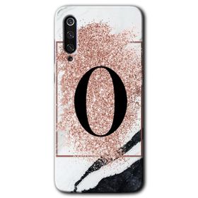Xiaomi Mi 9 SE Pembe Mermer Desenli K Harfi Baskılı Uyumlu Silikon Kılıf