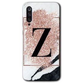 Xiaomi Mi 9 SE Pembe Mermer Desenli Z Harfi Baskılı Uyumlu Silikon Kılıf