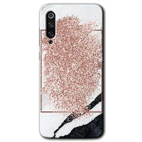 Xiaomi Mi 9 SE Simli Mermer Baskılı Uyumlu Silikon Kılıf
