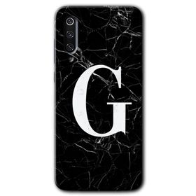Xiaomi Mi 9 SE Siyah Mermer Desenli G Harfi Baskılı Uyumlu Silikon Kılıf