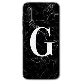 Xiaomi Mi 9 SE Siyah Mermer Desenli G Harfi Baskılı Uyumlu Silikon Kılıf