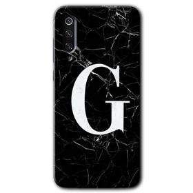 Xiaomi Mi 9 SE Siyah Mermer Desenli G Harfi Baskılı Uyumlu Silikon Kılıf