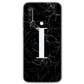 Xiaomi Mi 9 SE Siyah Mermer Desenli I Harfi Baskılı Uyumlu Silikon Kılıf