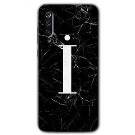 Xiaomi Mi 9 SE Siyah Mermer Desenli I Harfi Baskılı Uyumlu Silikon Kılıf