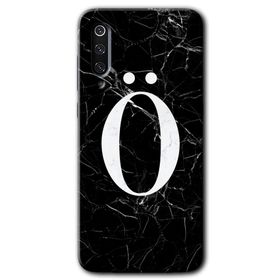Xiaomi Mi 9 SE Siyah Mermer Desenli Ö Harfi Baskılı Uyumlu Silikon Kılıf